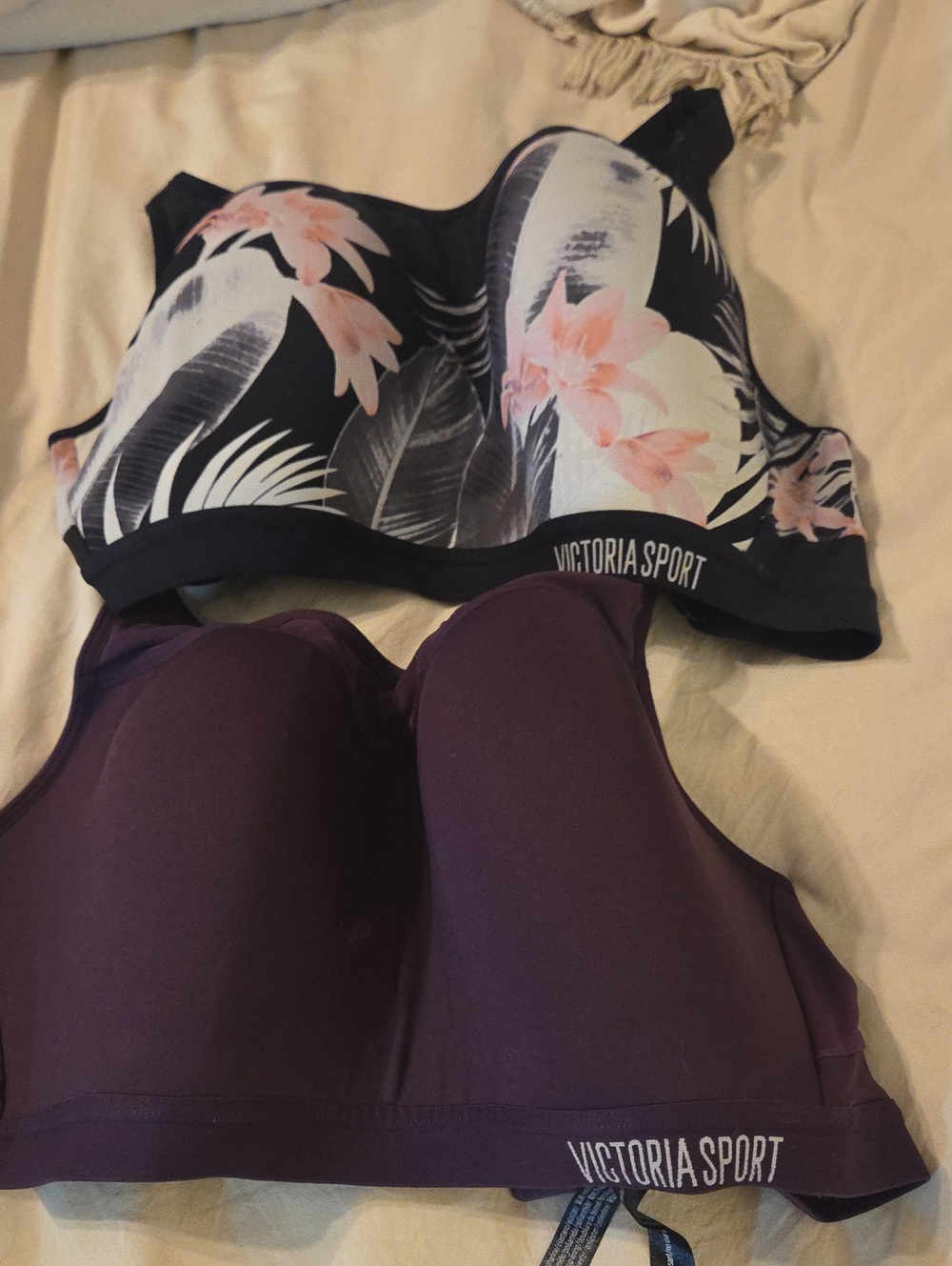 VS Women's Floral Black & Plum High-Impact Sports Bras